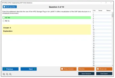 HP HPE2-CP02 Implementing SAP HANA Solutions Practice test exam simulator test engine exam Prep practice test questions answers Image 3