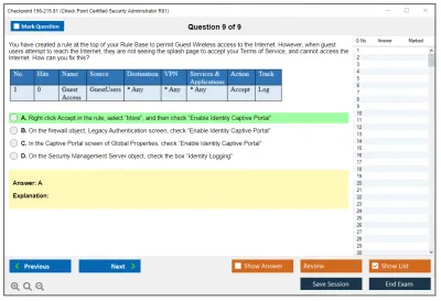 Checkpoint 156-215.81 Check Point Certified Security Administrator R81.20 Practice test exam simulator test engine exam Prep practice test questions answers Image 9