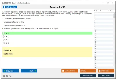 EMC DEE-1421 Expert - Isilon Solutions Exam Practice test exam simulator test engine exam Prep practice test questions answers Image 1