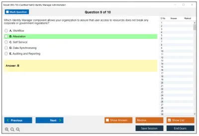 Novell 050-730 Certified NetIQ Identity Manager Administrator Practice test exam simulator test engine exam Prep practice test questions answers Image 9