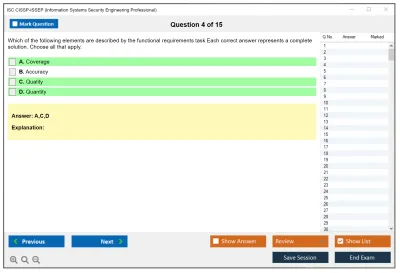 ISC2 CISSP-ISSEP Information Systems Security Engineering Professional Practice test exam simulator test engine exam Prep practice test questions answers Image 4