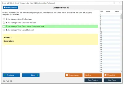 Oracle 1z0-1048-22 Oracle Time and Labor Cloud 2022 Implementation Professional Practice test exam simulator test engine exam Prep practice test questions answers Image 9