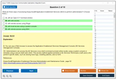 Avaya 71300X Avaya Aura Communication Applications Integration Exam Practice test exam simulator test engine exam Prep practice test questions answers Image 2
