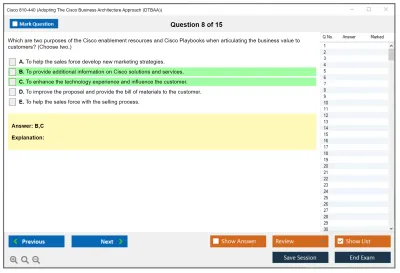 Cisco 810-440 Adopting The Cisco Business Architecture Approach (DTBAA) Practice test exam simulator test engine exam Prep practice test questions answers Image 8