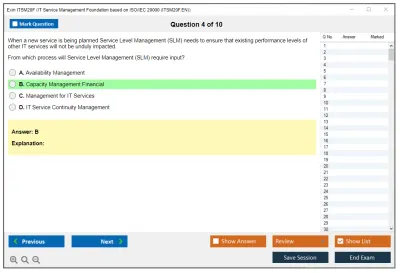 Exin ITSM20F IT Service Management Foundation based on ISO/IEC 20000 (ITSM20F.EN) Practice test exam simulator test engine exam Prep practice test questions answers Image 4
