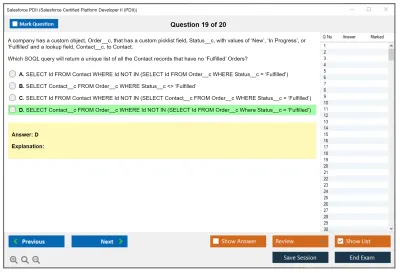 Salesforce PDII Salesforce Certified Platform Developer II Practice test exam simulator test engine exam Prep practice test questions answers Image 19