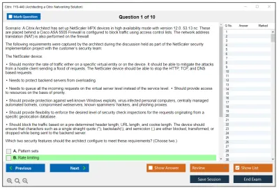 Citrix 1Y0-440 Architecting a Citrix Networking Solution Practice test exam simulator test engine exam Prep practice test questions answers Image 1