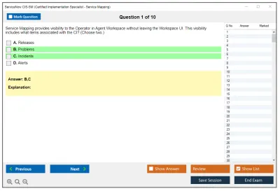 ServiceNow CIS-SM Certified Implementation Specialist - Service Mapping Practice test exam simulator test engine exam Prep practice test questions answers Image 1