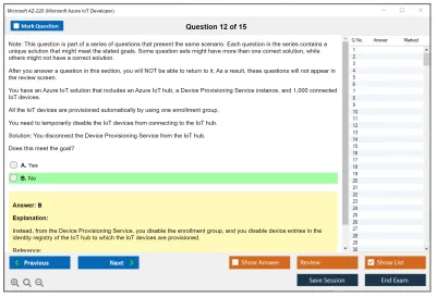 Microsoft AZ-220 Microsoft Azure IoT Developer Practice test exam simulator test engine exam Prep practice test questions answers Image 12