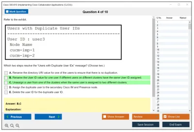 Cisco 300-810 Implementing Cisco Collaboration Applications (CLICA) Practice test exam simulator test engine exam Prep practice test questions answers Image 4