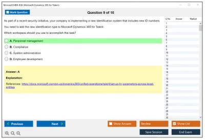 Microsoft MB6-898 Microsoft Dynamics 365 for Talent Practice test exam simulator test engine exam Prep practice test questions answers Image 9
