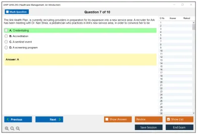 AHIP AHM-250 Healthcare Management: An Introduction Practice test exam simulator test engine exam Prep practice test questions answers Image 7