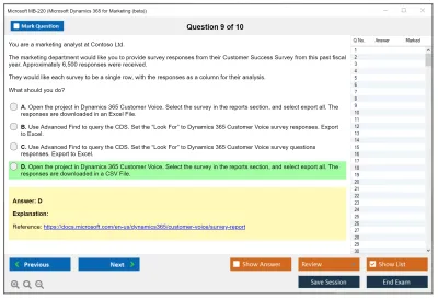 Microsoft MB-220 Microsoft Dynamics 365 Customer Insights (Journeys) Functional Consultant Practice test exam simulator test engine exam Prep practice test questions answers Image 9