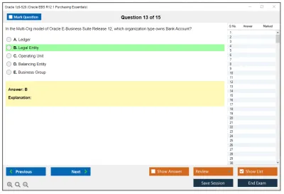 Oracle 1z0-520 Oracle EBS R12.1 Purchasing Essentials Practice test exam simulator test engine exam Prep practice test questions answers Image 13