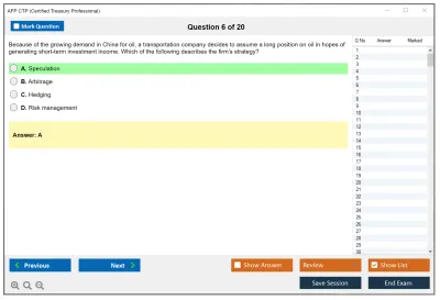 AFP CTP Certified Treasury Professional Practice test exam simulator test engine exam Prep practice test questions answers Image 6