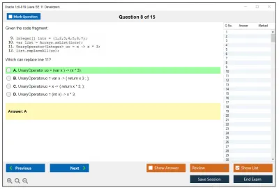 Oracle 1z0-819 Java SE 11 Developer Practice test exam simulator test engine exam Prep practice test questions answers Image 8