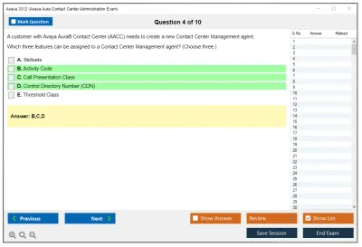 Avaya 3312 Avaya Aura® Contact Center Administration Exam Practice test exam simulator test engine exam Prep practice test questions answers Image 4