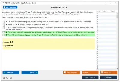 HP HPE6-A75 Aruba Certified Edge Professional Exam Practice test exam simulator test engine exam Prep practice test questions answers Image 4
