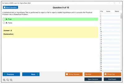 Six Sigma LSSBB Lean Six Sigma Black Belt Practice test exam simulator test engine exam Prep practice test questions answers Image 9