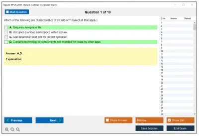 Splunk SPLK-2001 Splunk Certified Developer Exam Practice test exam simulator test engine exam Prep practice test questions answers Image 1
