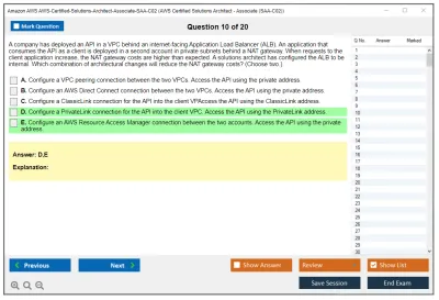 Amazon AWS AWS-Certified-Solutions-Architect-Associate-SAA-C02 AWS Certified Solutions Architect - Associate (SAA-C02) Practice test exam simulator test engine exam Prep practice test questions answers Image 10