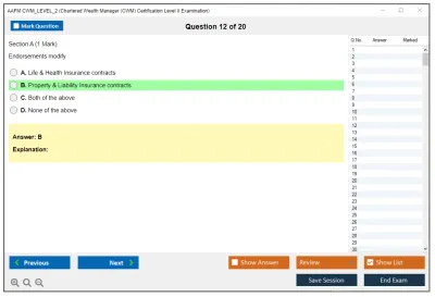AAFM CWM_LEVEL_2 Chartered Wealth Manager (CWM) Certification Level II Examination Practice test exam simulator test engine exam Prep practice test questions answers Image 12