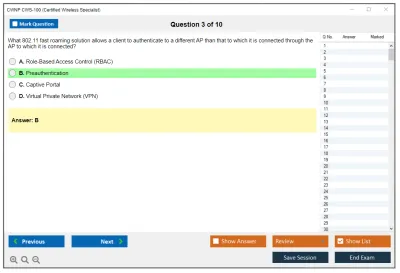 CWNP CWS-100 Certified Wireless Specialist Practice test exam simulator test engine exam Prep practice test questions answers Image 3