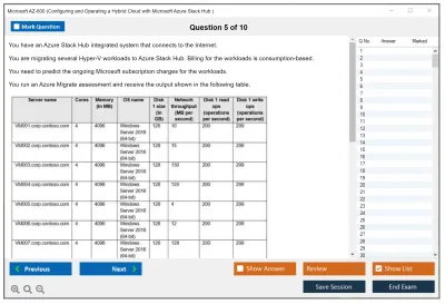 Microsoft AZ-600 Configuring and Operating a Hybrid Cloud with Microsoft Azure Stack Hub Practice test exam simulator test engine exam Prep practice test questions answers Image 5