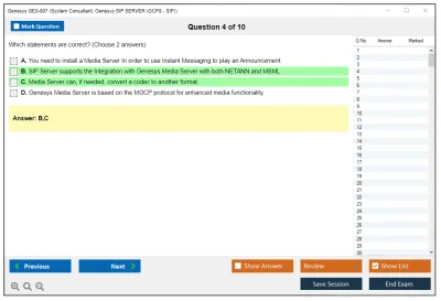 Genesys GE0-807 System Consultant, Genesys SIP SERVER (GCP8 - SIP) Practice test exam simulator test engine exam Prep practice test questions answers Image 4