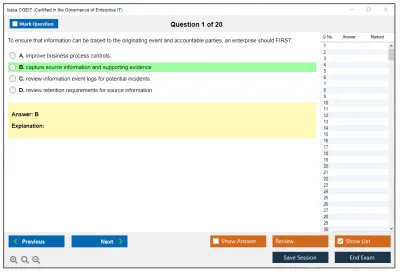 Isaca CGEIT Certified in the Governance of Enterprise IT Exam Practice test exam simulator test engine exam Prep practice test questions answers Image 1