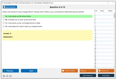 CA Technologies CAT-380 CA ARCserve Backup r16.x Administrator Certification Exam Practice test exam simulator test engine exam Prep practice test questions answers Image 8