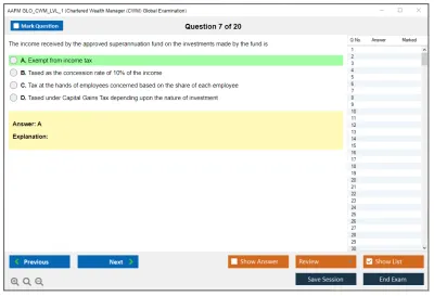 AAFM GLO_CWM_LVL_1 Chartered Wealth Manager (CWM) Global Examination Practice test exam simulator test engine exam Prep practice test questions answers Image 7