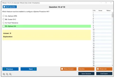 VMware 1V0-21.20 Associate VMware Data Center Virtualization Practice test exam simulator test engine exam Prep practice test questions answers Image 10
