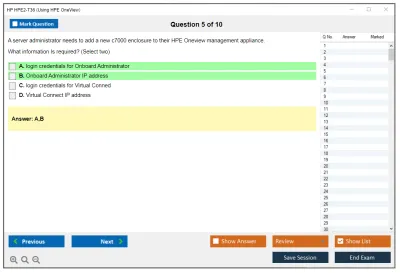 HP HPE2-T36 Using HPE OneView Practice test exam simulator test engine exam Prep practice test questions answers Image 5