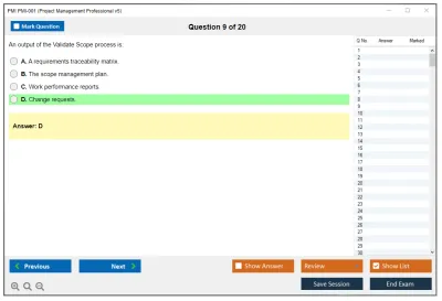 PMI PMI-001 Project Management Professional v5 Practice test exam simulator test engine exam Prep practice test questions answers Image 9