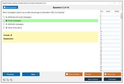 Google Google-Analytics Google Analytics Individual Qualification (IQ) Practice test exam simulator test engine exam Prep practice test questions answers Image 2