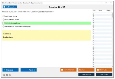 Salesforce ADM-211 Administration Essentials for Experienced Admin Practice test exam simulator test engine exam Prep practice test questions answers Image 14