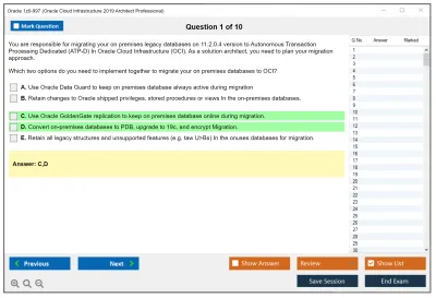 Oracle 1z0-997 Oracle Cloud Infrastructure 2019 Architect Professional Practice test exam simulator test engine exam Prep practice test questions answers Image 1