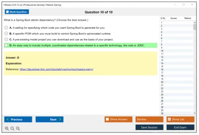 VMware 2V0-72.22 Professional Develop VMware Spring Practice test exam simulator test engine exam Prep practice test questions answers Image 10