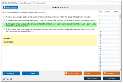 IBM C2010-570 IBM Maximo Asset Management V7.5 Implementation Practice test exam simulator test engine exam Prep practice test questions answers Image 8