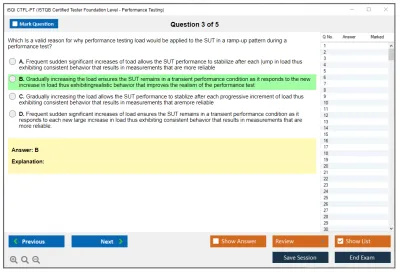 iSQI CTFL-PT ISTQB Certified Tester Foundation Level-Performance Testing Practice test exam simulator test engine exam Prep practice test questions answers Image 3