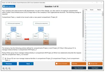 Oracle 1z0-1067-20 Oracle Cloud Infrastructure 2020 Cloud Operations Associate Practice test exam simulator test engine exam Prep practice test questions answers Image 1