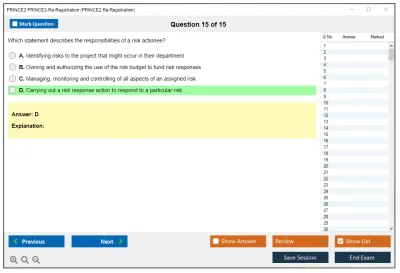 PRINCE2 PRINCE2-Re-Registration PRINCE2 Re-Registration Practice test exam simulator test engine exam Prep practice test questions answers Image 15