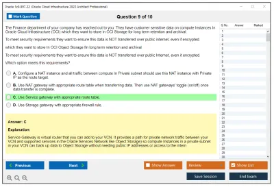 Oracle 1z0-997-22 Oracle Cloud Infrastructure 2022 Architect Professional Practice test exam simulator test engine exam Prep practice test questions answers Image 9