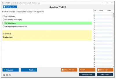 Cisco 210-250 Understanding Cisco Cybersecurity Fundamentals Practice test exam simulator test engine exam Prep practice test questions answers Image 17