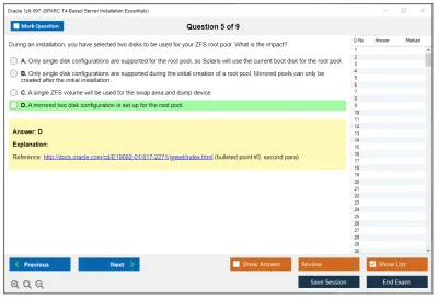 Oracle 1z0-597 SPARC T4-Based Server Installation Essentials Practice test exam simulator test engine exam Prep practice test questions answers Image 5