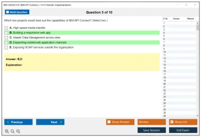 IBM C9530-519 IBM API Connect v. 5.0.5 Solution Implementation Practice test exam simulator test engine exam Prep practice test questions answers Image 5