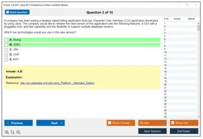 Oracle 1z0-807 Java EE 6 Enterprise Architect Certified Master Practice test exam simulator test engine exam Prep practice test questions answers Image 3