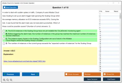 Alibaba Cloud ACA-Operator ACA System Operator Certification Practice test exam simulator test engine exam Prep practice test questions answers Image 1