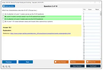 Juniper JN0-362 Service Provider Routing and Switching - Specialist (JNCIS-SP) Practice test exam simulator test engine exam Prep practice test questions answers Image 2